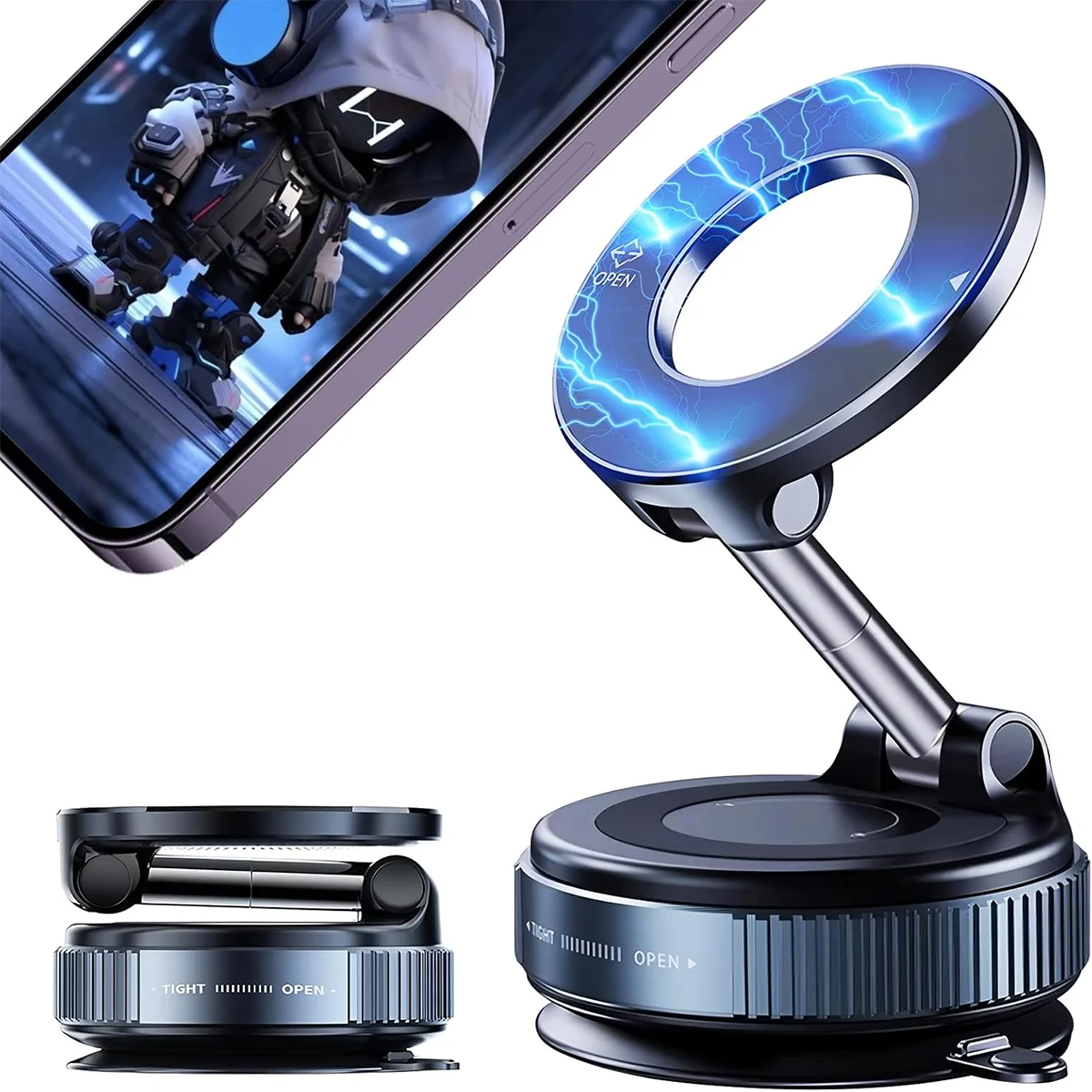 Magnetic Vacuum Car Phone Mount