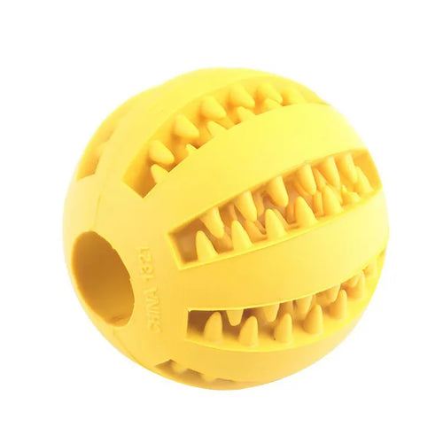 Bite-resistant treat-dispensing ball for dogs