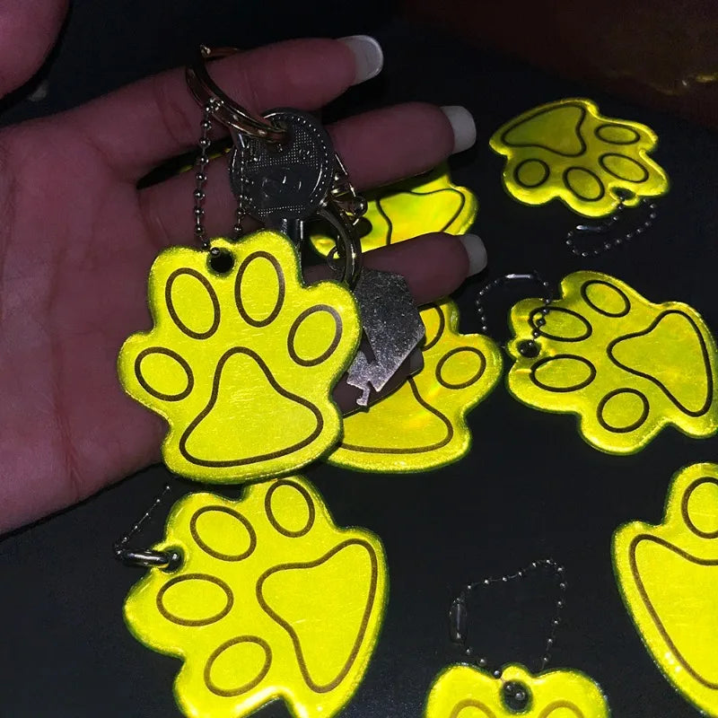 Reflective Paw Keychain Set