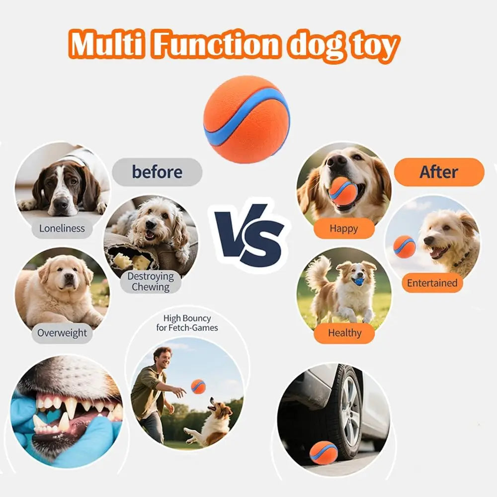 Premium Natural Rubber Dog Ball Toy, Non-Toxic Elasticity Bouncy Ball for Large Dogs, Interactive Training & Exercise