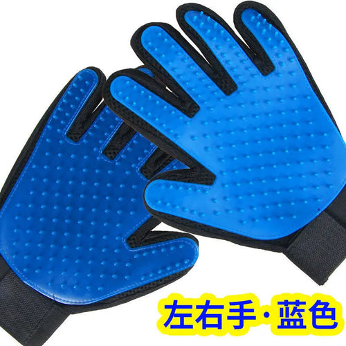 Silicone massage and deshedding grooming gloves for pets
