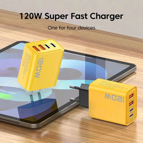 4-port USB-C fast charger adapter