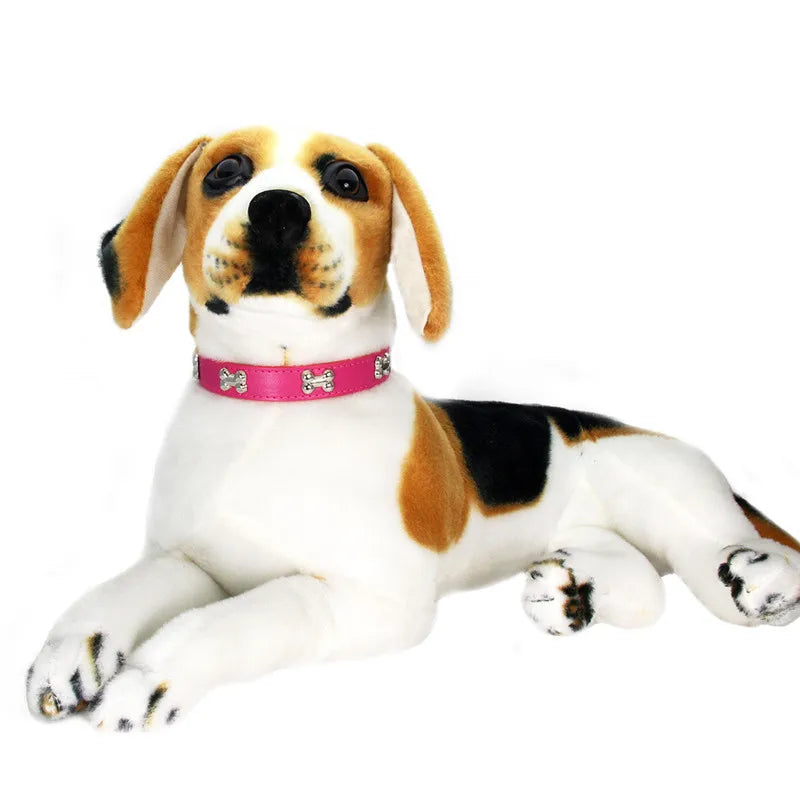 Leather Bone-Charm Dog Collar