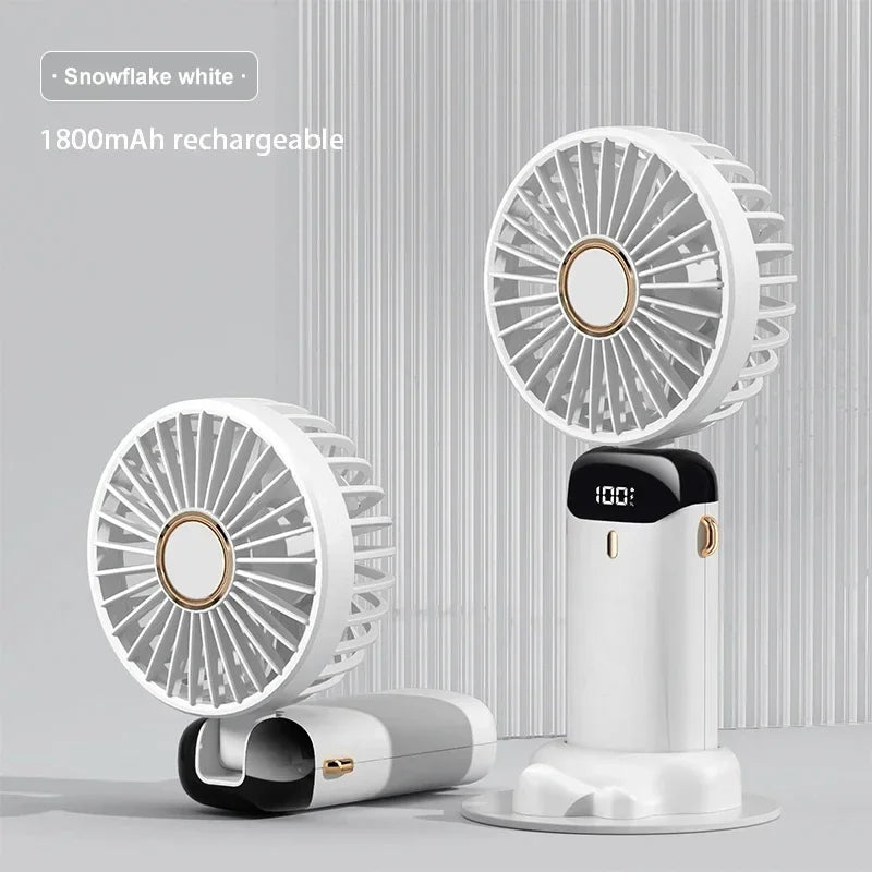 Rechargeable Neck Fan with Phone Stand