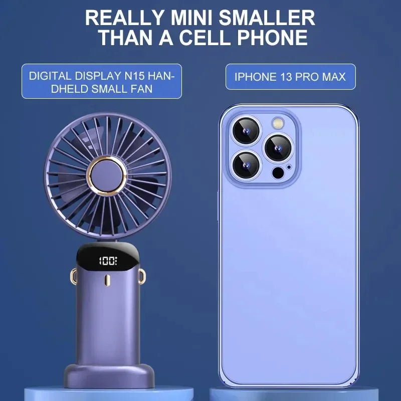 Rechargeable Neck Fan with Phone Stand