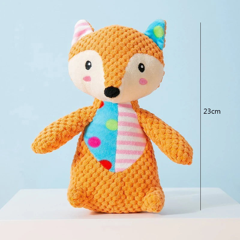 Squeaky plush animal puzzle toy for pets