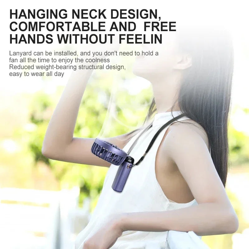 Rechargeable Neck Fan with Phone Stand