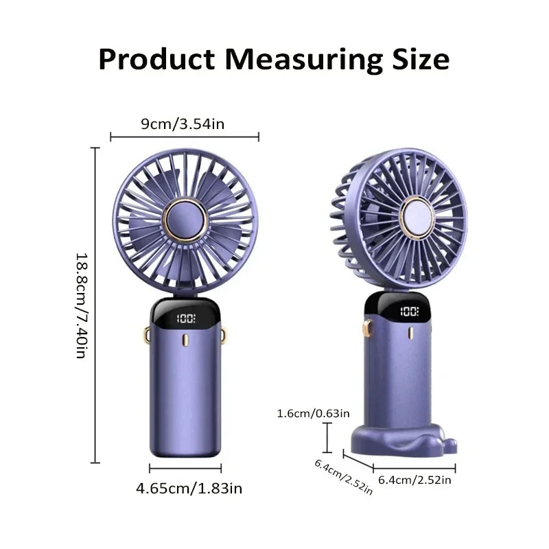 Rechargeable Neck Fan with Phone Stand