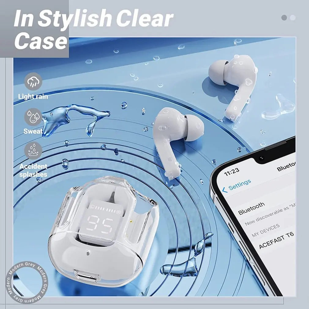 Transparent LED Wireless Earbuds