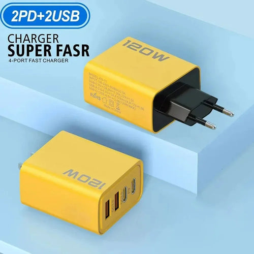 120W Type C Charger PD Fast Charging Phone Power Adapter For iPhone Samsung Xiaomi Quick Charge 3.0 EU/US/UK Plug Travel Charger
