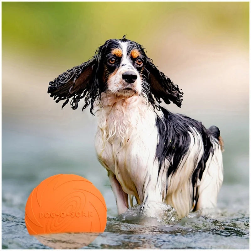 Silicone flying disc toy for dogs