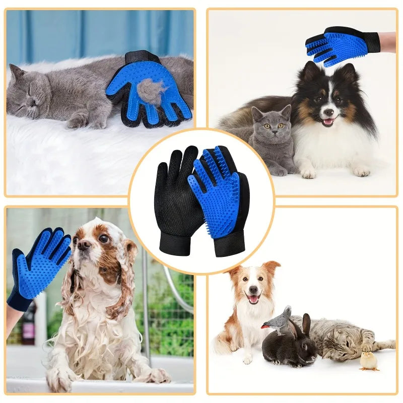 2-in-1 Silicone Grooming Gloves