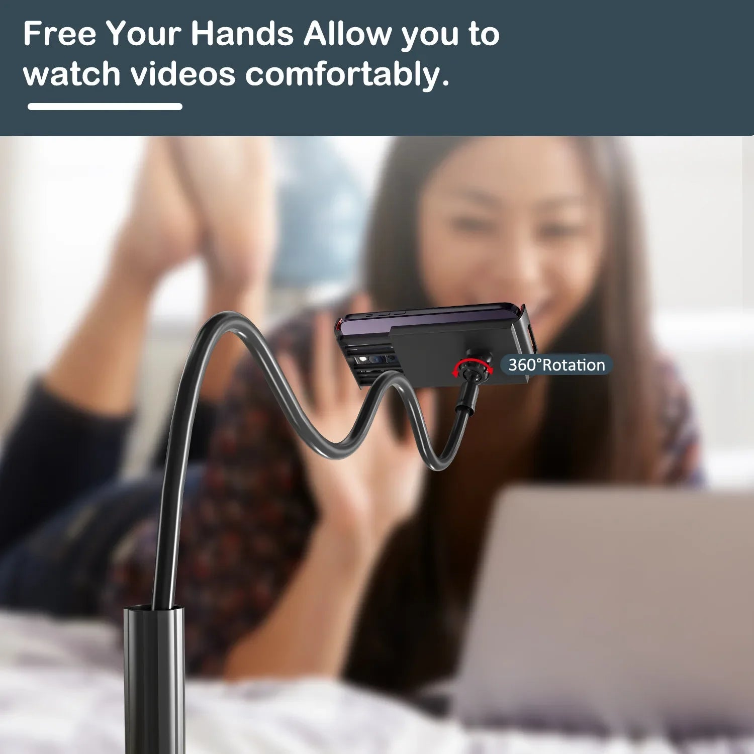 Gooseneck Bed Phone Stand