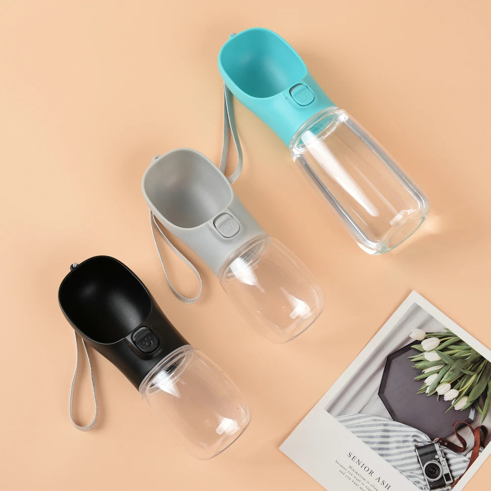 550ml portable water bottle with drinking bowl for pets