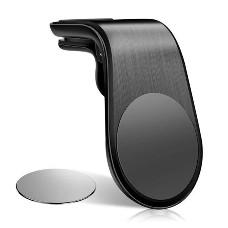 Magnetic phone mount clipped to car air vent