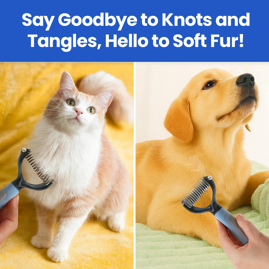 Pet Deshedding Brush & Massager