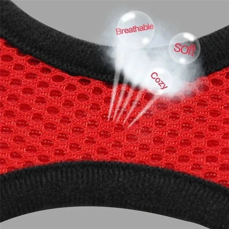 Adjustable mesh vest harness and leash for pets