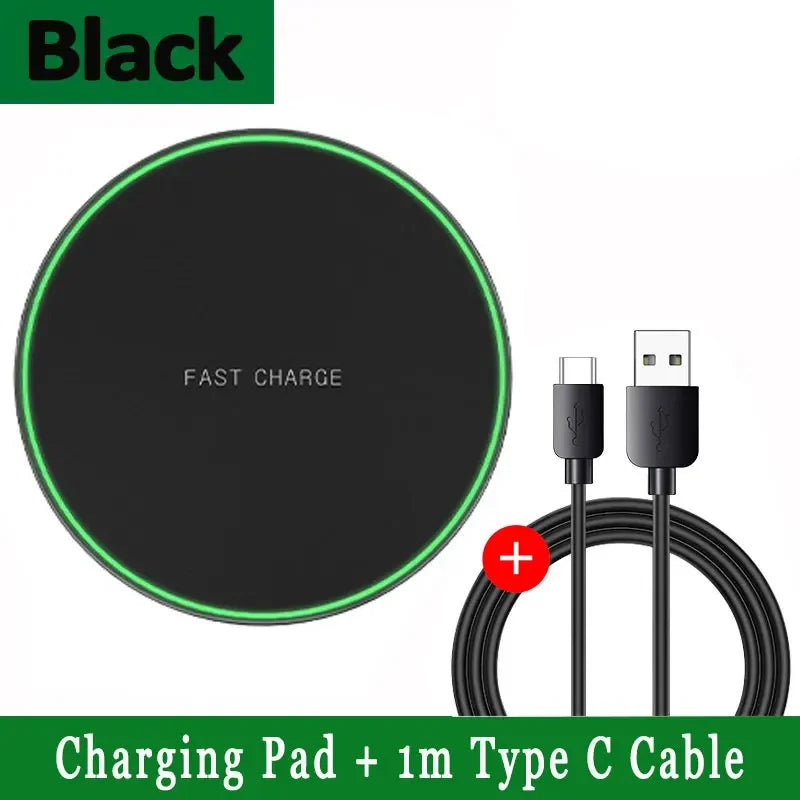 30W Fast Wireless Charger Pad For IPhone17 16 15 14 13 X Pro Max 8 Samsung Galaxy S23 Xiaomi Wireless Charging Station Chargers