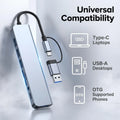 8 in 2 Type C USB HUB Docking Station with 3.5mm Audio Jack for Micro SD Card Reader MacBook Laptop Tablet Phone Disk Converter