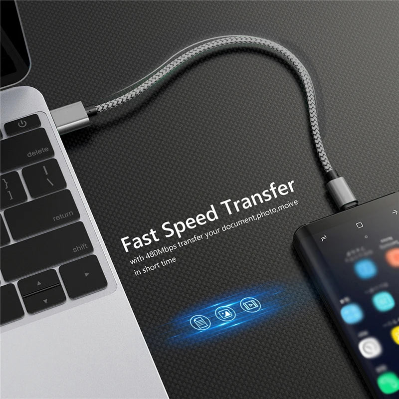 Braided USB-A to USB-C Cable