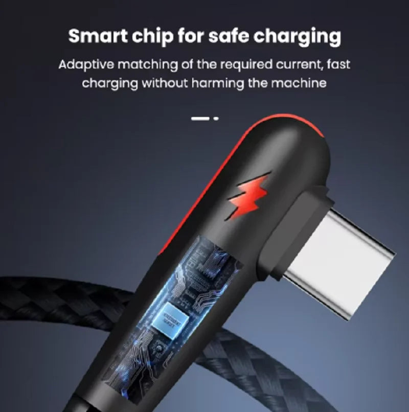 Braided Elbow USB-C Cable