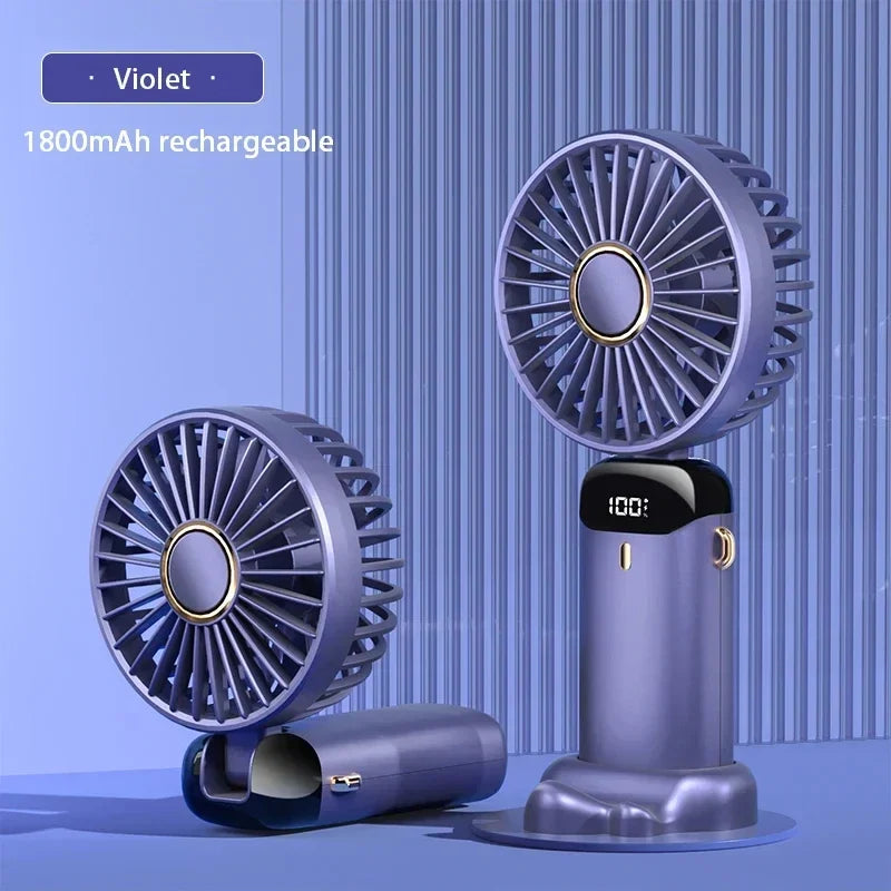 Rechargeable Neck Fan with Phone Stand