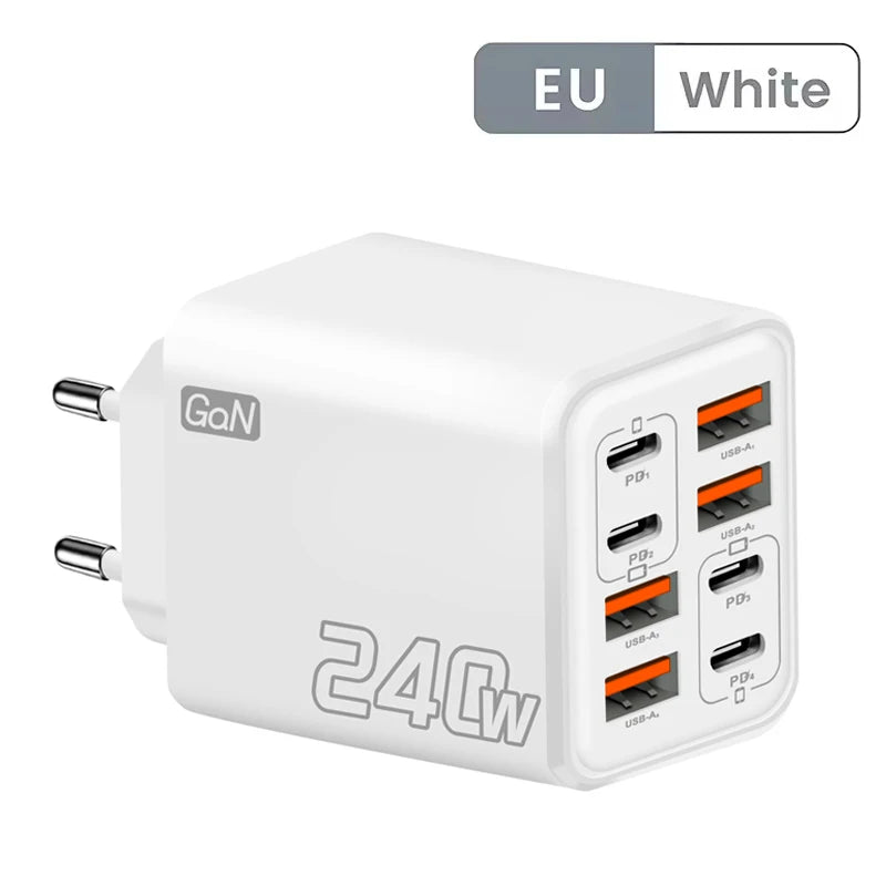 240W GaN 8-in-1 Fast Charger