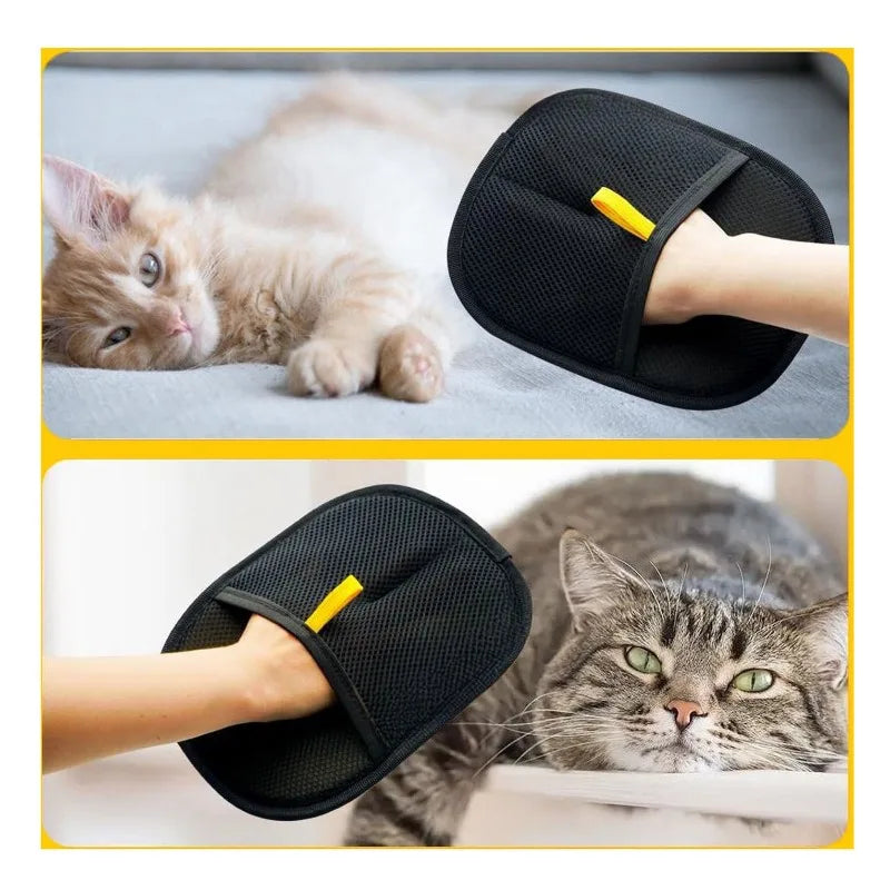 Grooming glove for removing pet hair from surfaces