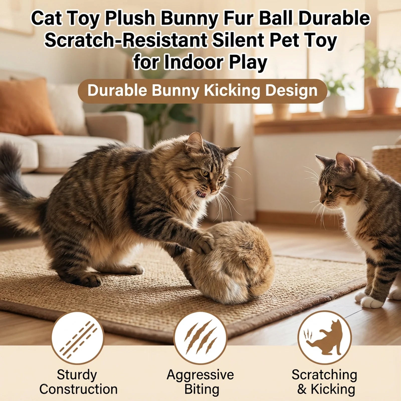 Rabbit Fur Ball Cat Toy