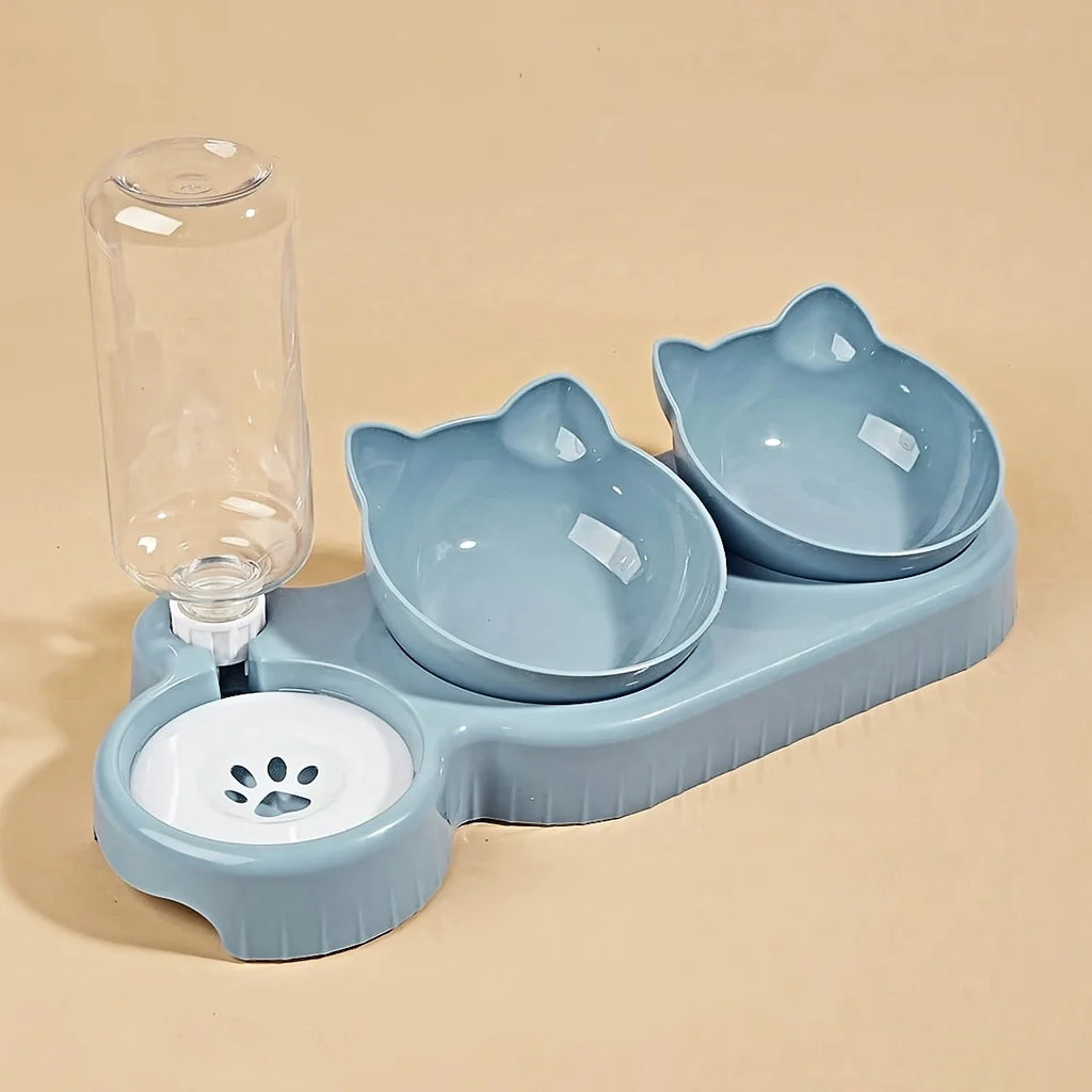 3-in-1 Cat Feeder Set