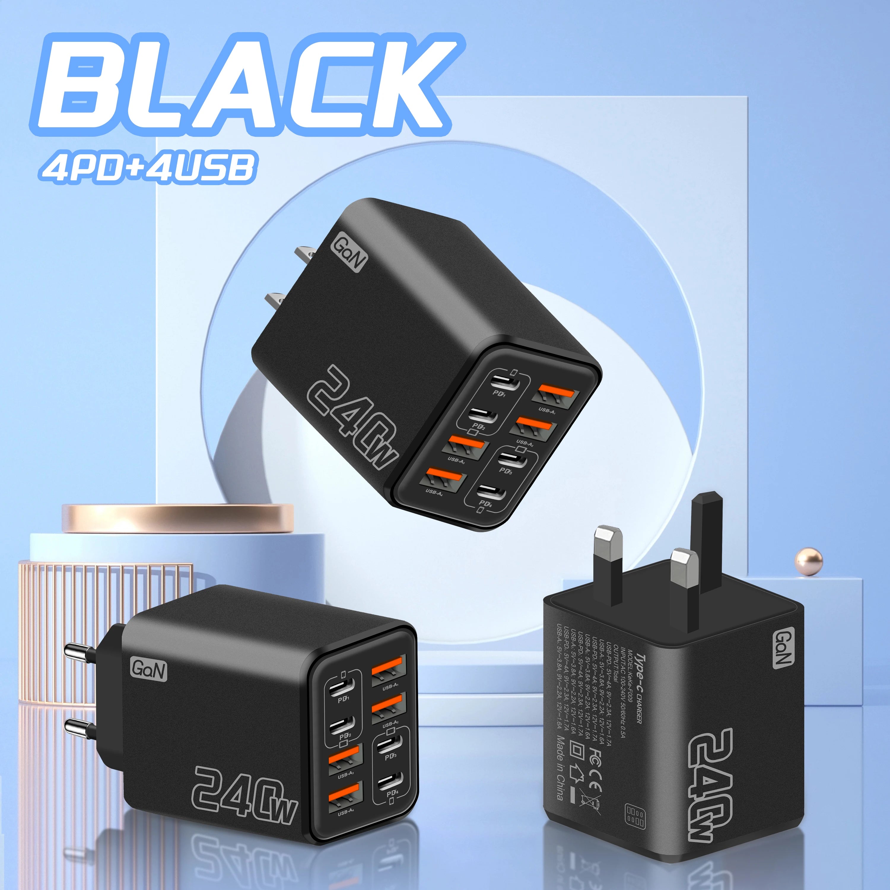 240W GaN 8-in-1 Fast Charger