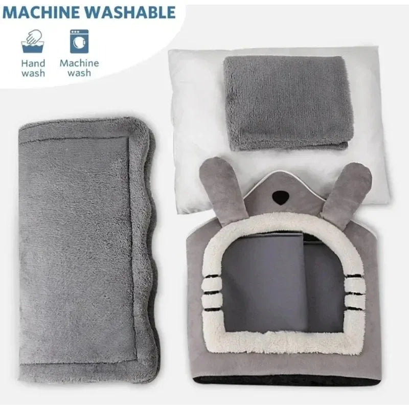 Enclosed dog house style bed for small pets