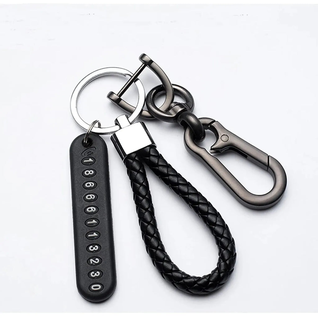 Woven Leather Phone Charm