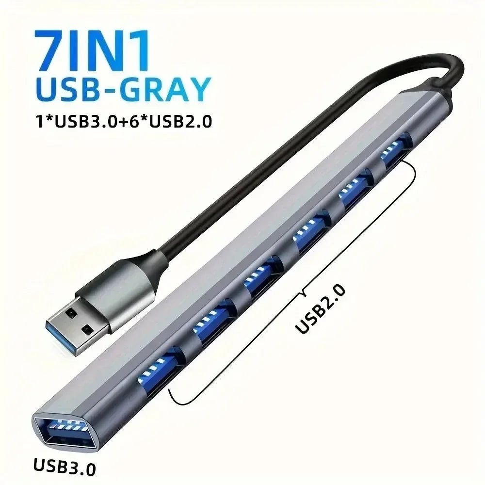 7/8 In1 USB C Hub Expander Multiport Adapter Type C Splitter Dock USB 3 Port for Xiaomi Phone Tablet Fast Data Transfer