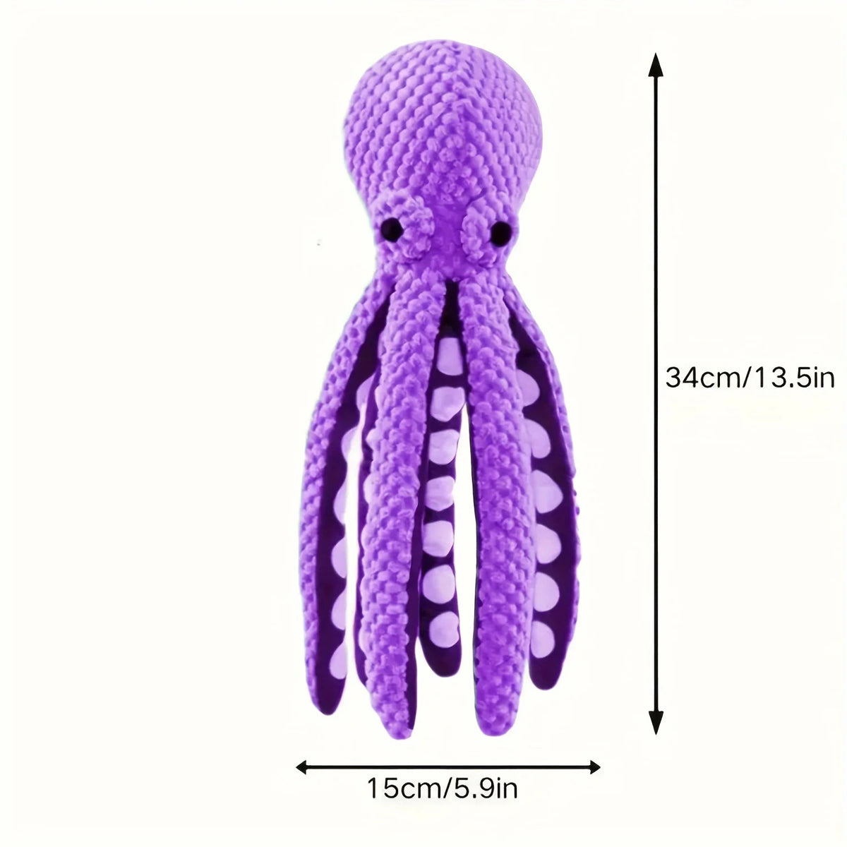 Squeaky Octopus Dog Toy, Pineapple Plush Chew Toy with Squeaker&CrinkleTentacles,InteractiveDentalPuppyToy for Small Medium Dogs