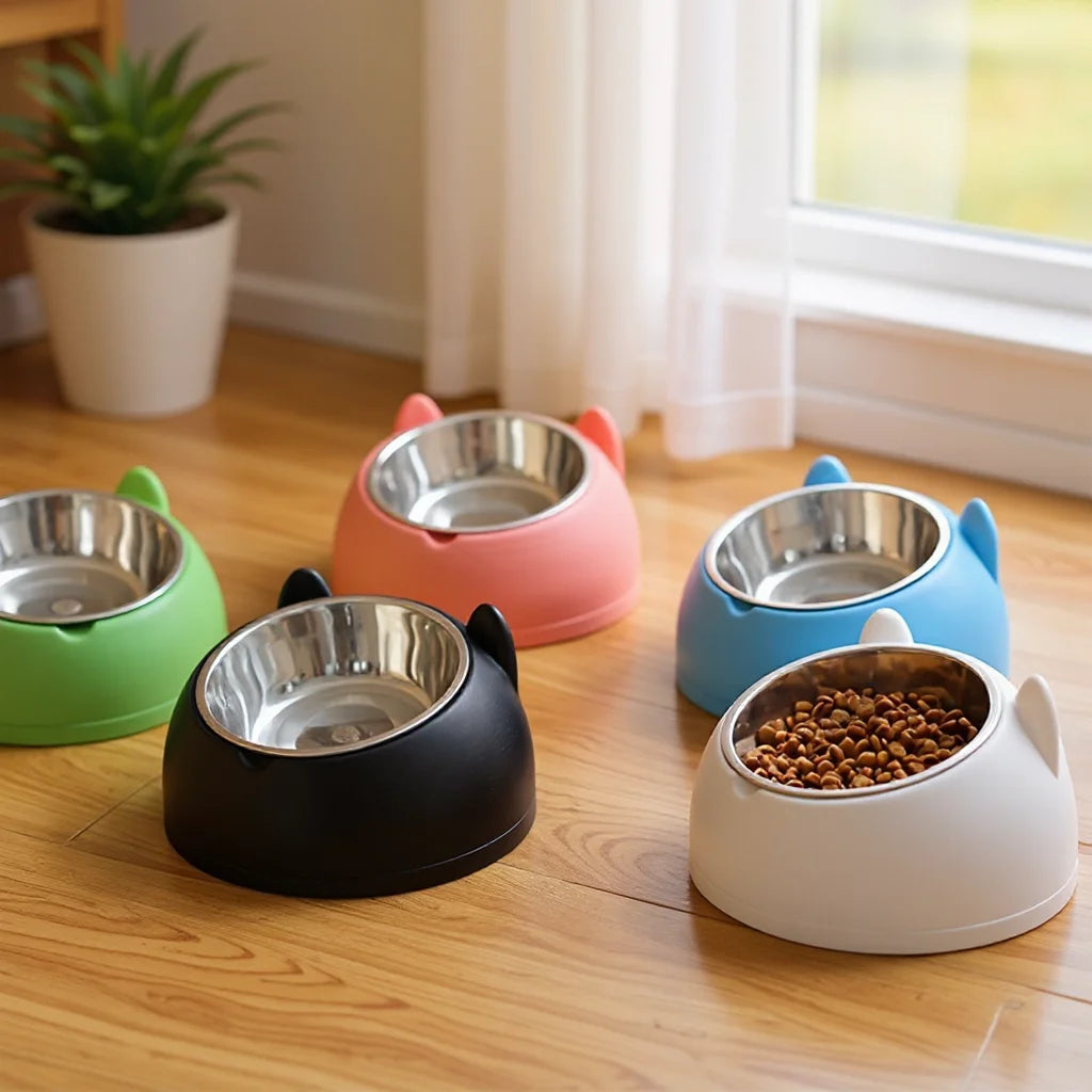 Neck-Guard Elevated Cat Bowl