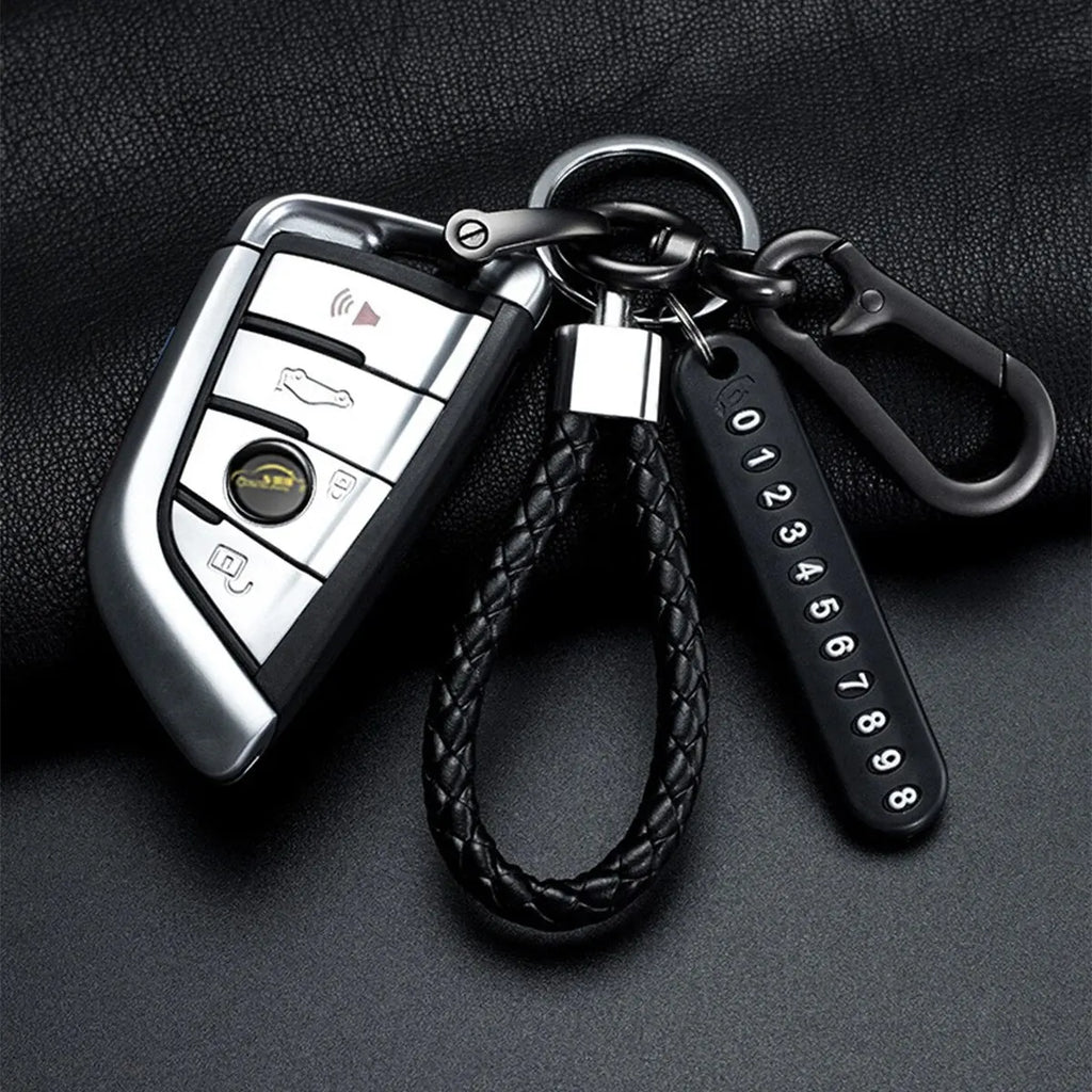Woven Leather Phone Charm
