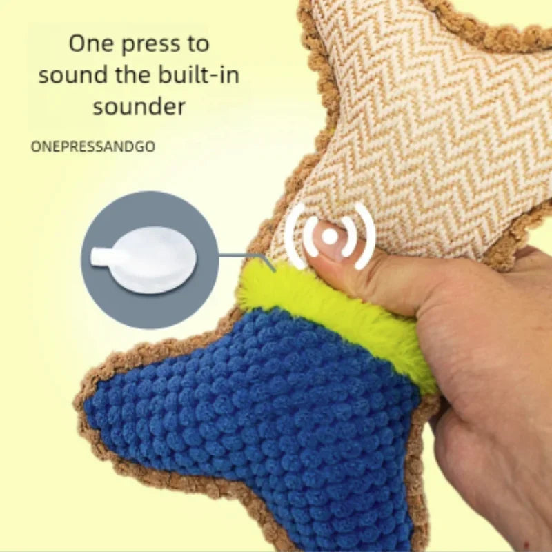 Squeaky Plush Bone Toy