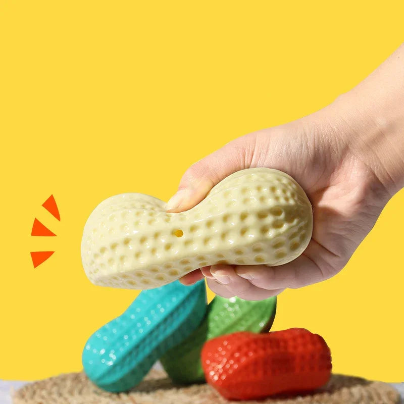 Squeaky Peanut Dog Chew Toy
