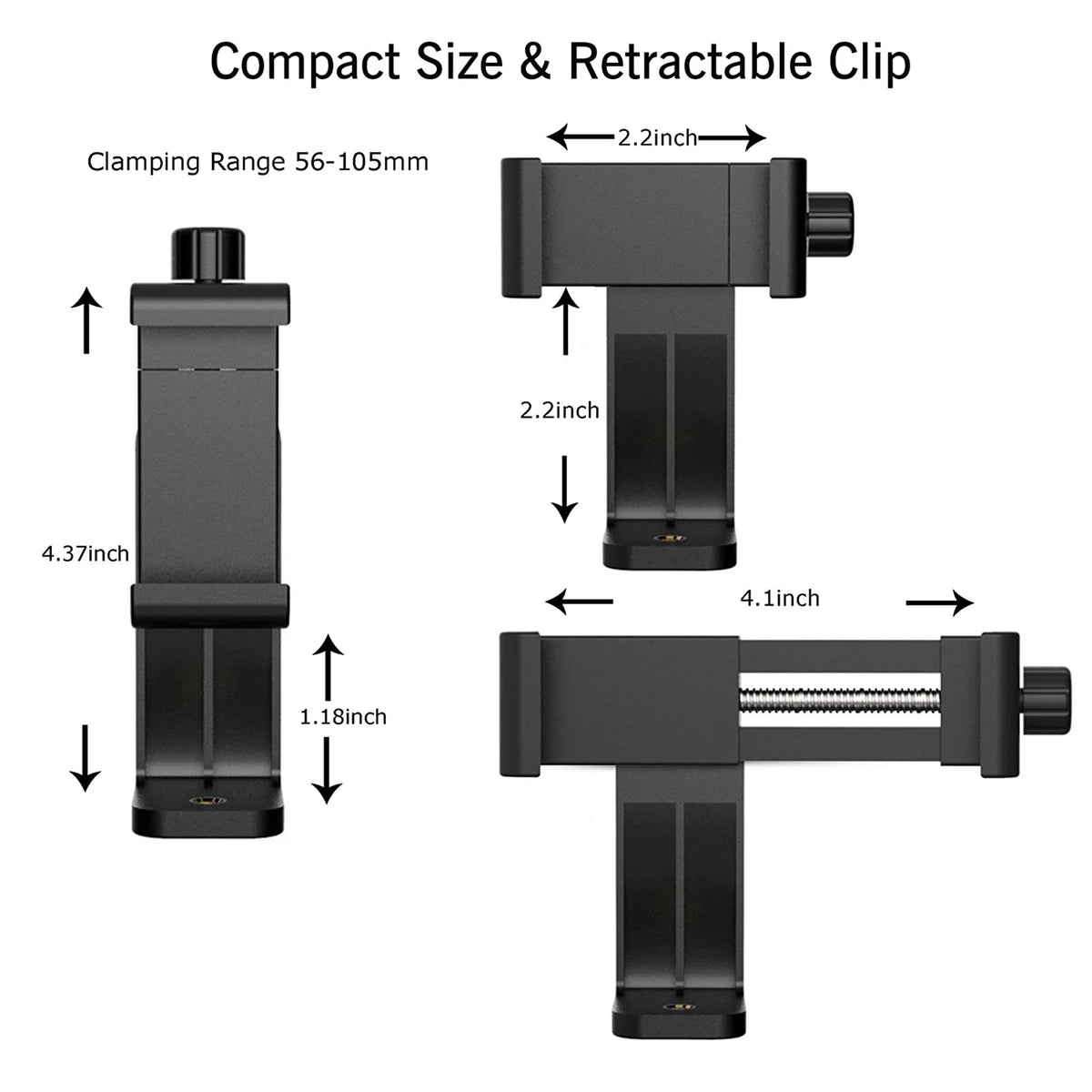 Adjustable Phone Clip Holder With Chest Strap Fixation Bracket for Sport Camera Mobile Phone Camera Black Holder Accessory