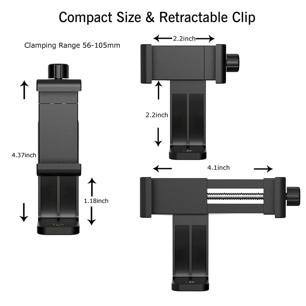 Adjustable Phone Clip Holder With Chest Strap Fixation Bracket for Sport Camera Mobile Phone Camera Black Holder Accessory