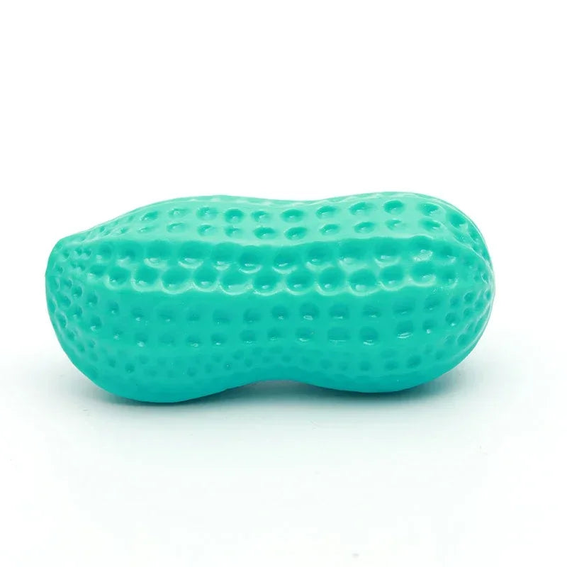 Peanut-shaped squeaky chew toy for dogs