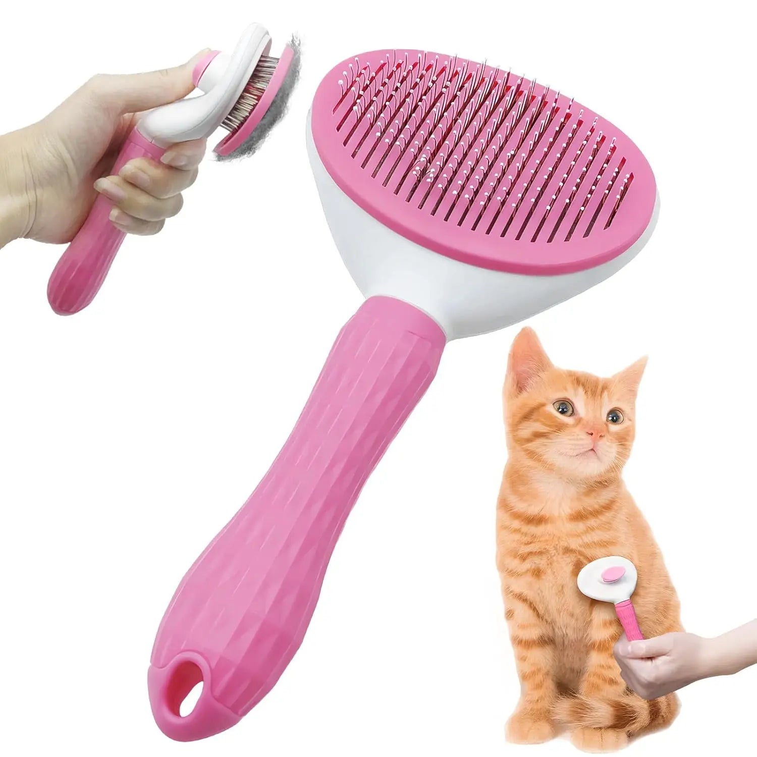 Non-slip ergonomic ABS grooming brush for pets