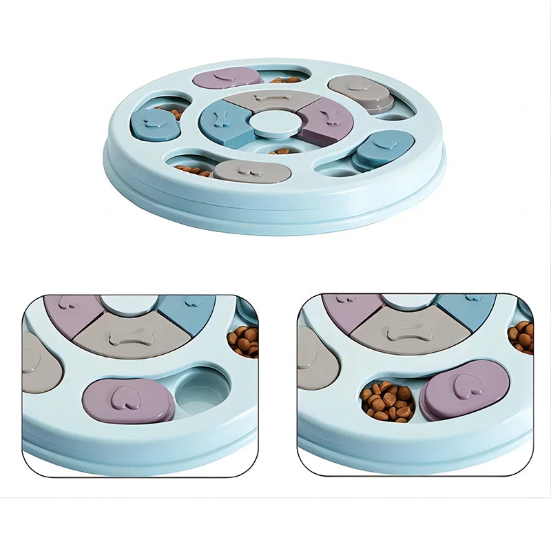 Interactive educational slow feeder toy for dogs