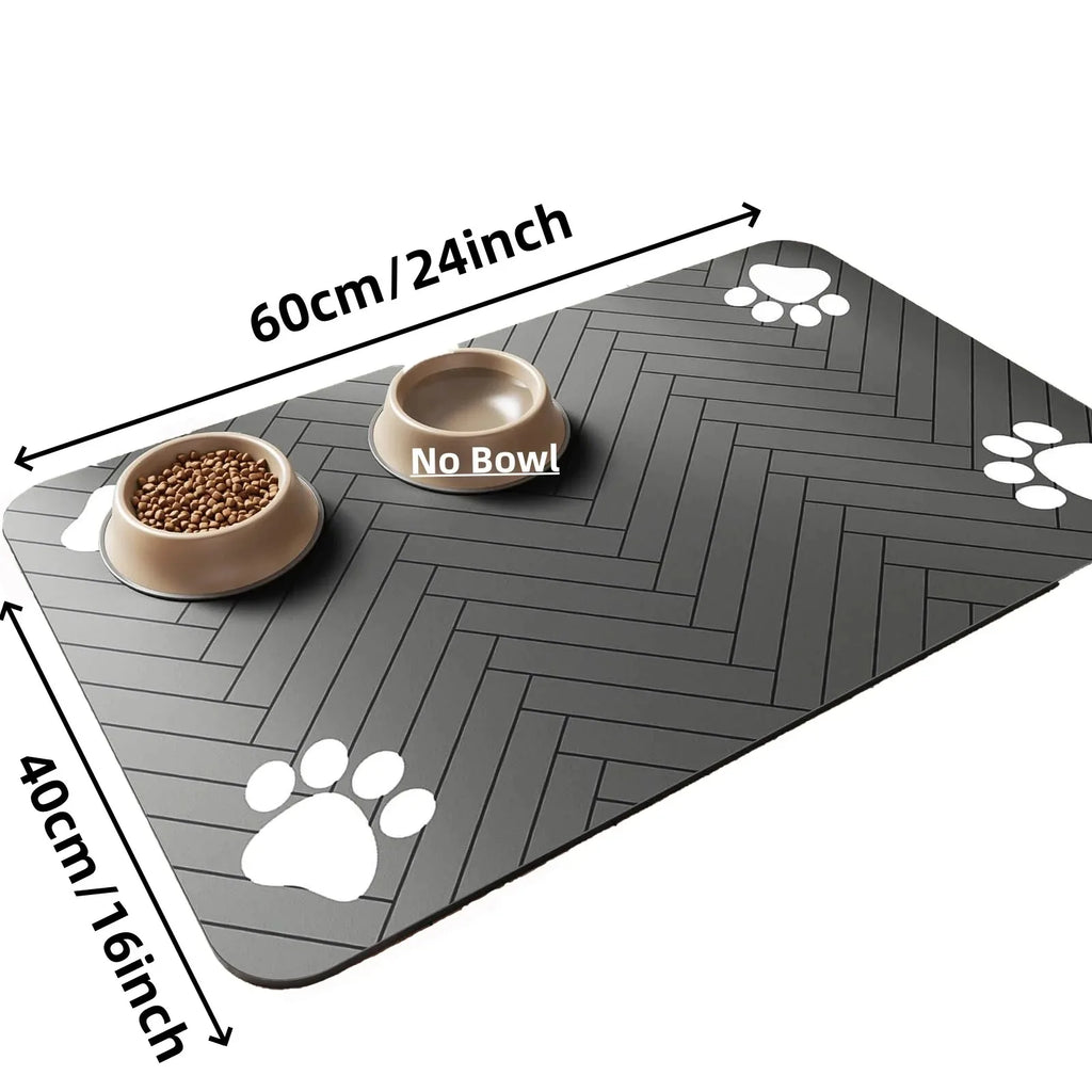 Absorbent waterproof feeding mat for pet food and water bowls
