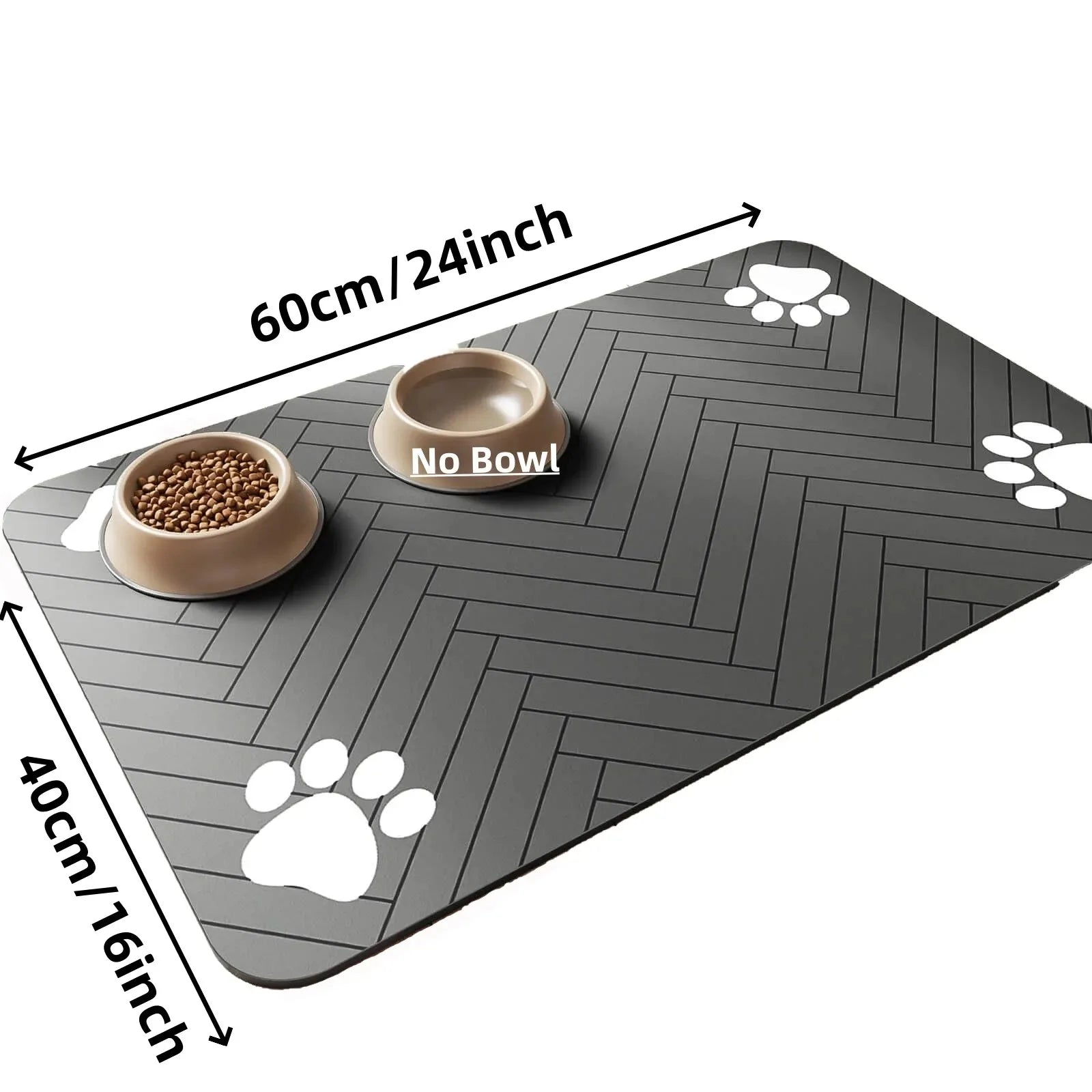 Absorbent waterproof feeding mat for pet food and water bowls