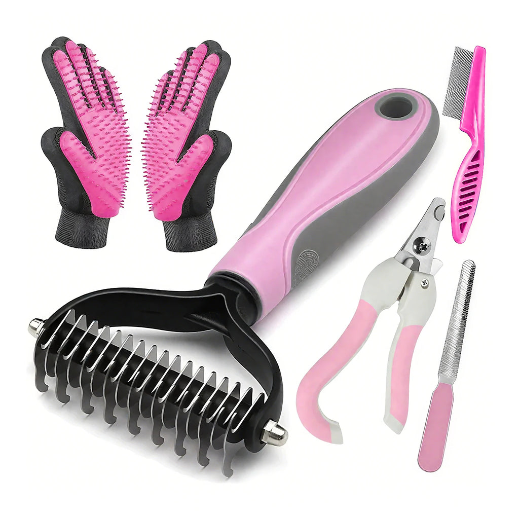 Pet Deshedding Brush & Massager