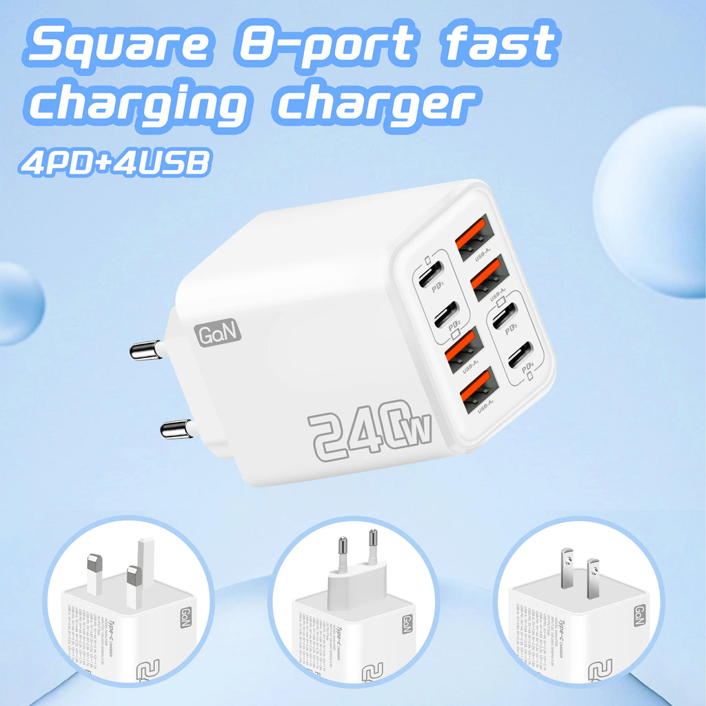 240W GaN 8-in-1 Fast Charger