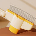 One-button self-cleaning pet grooming comb