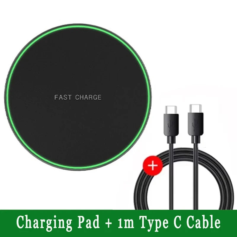 30W Fast Wireless Charger Pad For IPhone17 16 15 14 13 X Pro Max 8 Samsung Galaxy S23 Xiaomi Wireless Charging Station Chargers